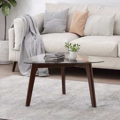 Wasco Mid-Century Modern Coffee Table With Glass Top - Christopher Knight Home 1 Wasco Mid-Century Modern Coffee Table With Glass Top - Christopher Knight Home