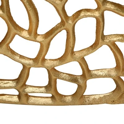 Christopher Knight Home Cortlandt Modern Handcrafted Aluminum Mesh Coffee Table Gold: Chic Pedestal Base, No Assembly Required 5 Christopher Knight Home Cortlandt Modern Handcrafted Aluminum Mesh Coffee Table Gold: Chic Pedestal Base, No Assembly Required - Image 5