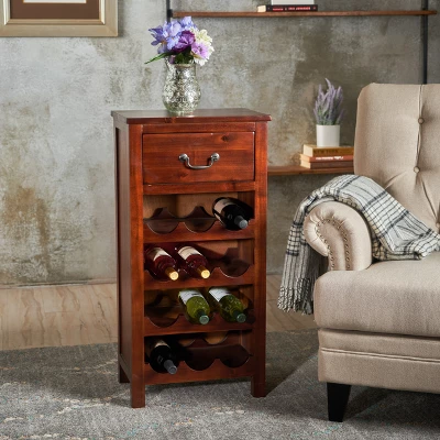 Eirinn Wine Rack - Dark Oak - Christopher Knight Home 1 Eirinn Wine Rack - Dark Oak - Christopher Knight Home