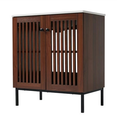 Christopher Knight Home Raja 30" Contemporary Vintage Bathroom Vanity With Ceramic Sink And Fence Door, Dark Brown 7 Christopher Knight Home Raja 30" Contemporary Vintage Bathroom Vanity With Ceramic Sink And Fence Door, Dark Brown - Image 7