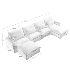 Christopher Knight Home Cleveland Luxurious U-Shaped Corduroy 157.5" Sectional Sofa With Storage Ottomans And 4 Waist Pillows -Living Furniture GUEST 335653c5 ca75 4d05 b847 8b21ecf707e6