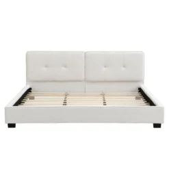 Christopher Knight Home Ginny King Size Upholstered Platform Bed With Tufted Headboard -Living Furniture GUEST 344cc0ff 42dc 488b 8659 5f9bda1c8098