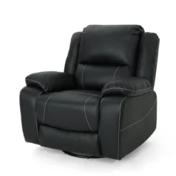 Malic Classic Tufted PU Leather Swivel Recliner - Christopher Knight Home -Living Furniture GUEST 34ee286e 18f3 4541 b68c 5170038f9f04