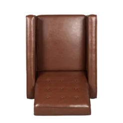 Mervynn Mid-Century Modern Button Tufted Recliner Cognac Brown/Dark Espresso - Christopher Knight Home -Living Furniture GUEST 35aabef8 04db 44fe a0f6 ea4044265993
