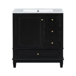 Christopher Knight Home Thomas 30" Bathroom Vanity With Sink, One Door With Shelf And Three Drawers 27 Christopher Knight Home Thomas 30" Bathroom Vanity With Sink, One Door With Shelf And Three Drawers -Living Furniture GUEST 369cee49 9aa5 497a a749 b33ef6a07087