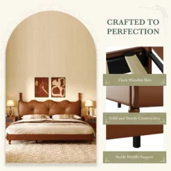 Christopher Knight Home Calka Modern Faux Leather Upholstered Coffee Bed With Headboard -Living Furniture GUEST 36dcc820 e525 4b71 bc5c 38f6f0e05f1a