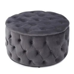 Zelfa New Velvet Ottoman - Christopher Knight Home -Living Furniture GUEST 36dd17c0 c1d0 4aac 8828 2c0d1f825e86
