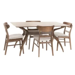 5pc 60" Idalia Mid-Century Modern Dining Set - Christopher Knight Home 11 5pc 60" Idalia Mid-Century Modern Dining Set - Christopher Knight Home -Living Furniture GUEST 3710e4e2 4351 434d 9895 2ebc825b8e15