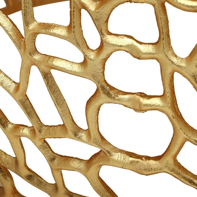 Christopher Knight Home Cortlandt Modern Handcrafted Aluminum Mesh Coffee Table Gold: Chic Pedestal Base, No Assembly Required 6 Christopher Knight Home Cortlandt Modern Handcrafted Aluminum Mesh Coffee Table Gold: Chic Pedestal Base, No Assembly Required - Image 6