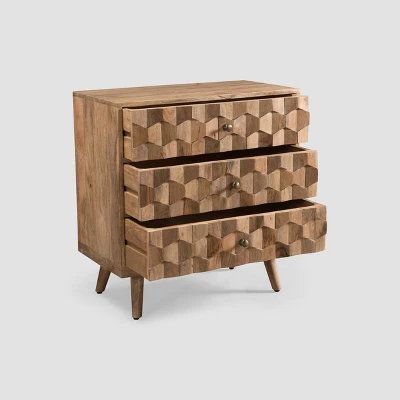 Latona MidCentury Modern 3 Drawer Chest Natural - Christopher Knight Home 2 Latona MidCentury Modern 3 Drawer Chest Natural - Christopher Knight Home - Image 2