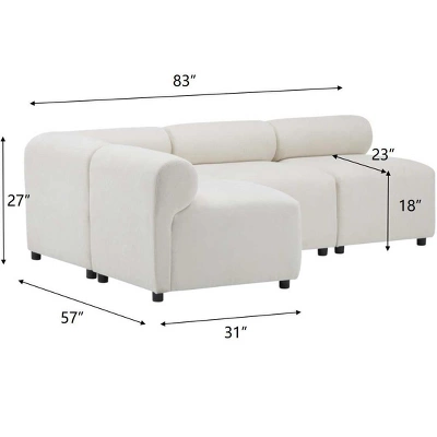 Christopher Knight Home Fermin 83" Modern 4 Piece Modular Sectional Sofa With Rround Back 2 Christopher Knight Home Fermin 83" Modern 4 Piece Modular Sectional Sofa With Rround Back - Image 2