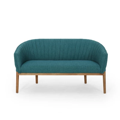 Christopher Knight Home Cheney Contemporary Channel Stitch Upholstered Loveseat With Curved Back 11 Christopher Knight Home Cheney Contemporary Channel Stitch Upholstered Loveseat With Curved Back - Image 11