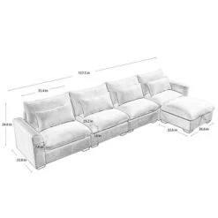 Christopher Knight Home Constance Large L-Shaped Corduroy 157.5" Sectional Sofa With Storage Ottoman And 4 Waist Pillows -Living Furniture GUEST 39124438 de80 4eea 884d cdee11e091b8