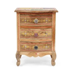 Ailey Handcrafted Boho Mango Wood 3 Drawer Nightstand Natural - Christopher Knight Home 13 Ailey Handcrafted Boho Mango Wood 3 Drawer Nightstand Natural - Christopher Knight Home -Living Furniture GUEST 3924a78e 3952 49db 866c 6794bccc9300