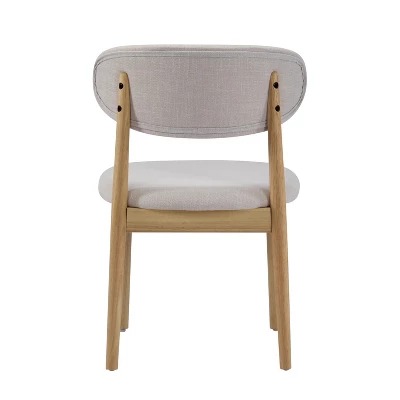 Christopher Knight Home Bulwarth Mid-Century Modern Rubberwood Upholstered Dining Chair With Curved Back (Set Of 2) 6 Christopher Knight Home Bulwarth Mid-Century Modern Rubberwood Upholstered Dining Chair With Curved Back (Set Of 2) - Image 6