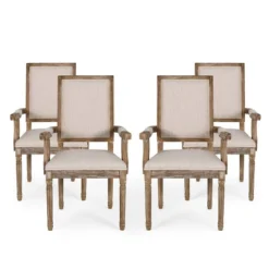 Set Of 4 Maria French Country Wood Upholstered Dining Chairs - Christopher Knight Home 24 Set Of 4 Maria French Country Wood Upholstered Dining Chairs - Christopher Knight Home -Living Furniture GUEST 3bbca120 693f 444e 9d56 4b130279ad2f