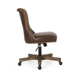 Coulee Contemporary Upholstered Roll Back Swivel Office Chair Dark Brown/Natural - Christopher Knight Home 15 Coulee Contemporary Upholstered Roll Back Swivel Office Chair Dark Brown/Natural - Christopher Knight Home -Living Furniture GUEST 3bfb8dc1 9bd2 4530 a813 0a3e59ca7a35