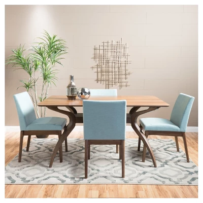 5pc Kwame 60" Curved Leg Dining Set - Christopher Knight Home 1 5pc Kwame 60" Curved Leg Dining Set - Christopher Knight Home