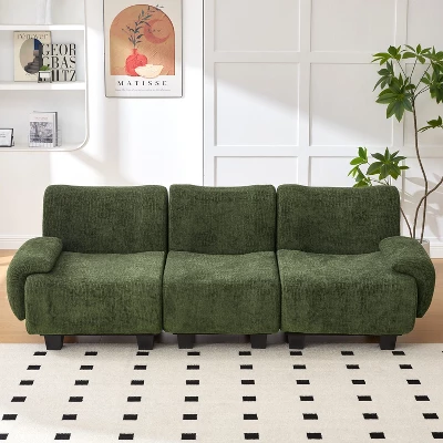 Christopher Knight Home Roxie Modern 3-Seater 94.5" Chenille Upholstered Sofa With Curved Armrests 10 Christopher Knight Home Roxie Modern 3-Seater 94.5" Chenille Upholstered Sofa With Curved Armrests - Image 10