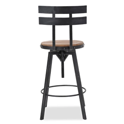 Set Of 2 Alanis Modern Industrial Firwood Adjustable Height Swivel Barstools Natural/Black Brushed Silver - Christopher Knight Home 7 Set Of 2 Alanis Modern Industrial Firwood Adjustable Height Swivel Barstools Natural/Black Brushed Silver - Christopher Knight Home - Image 7