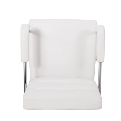 Gehring Modern Channel Stitched Swivel Office Lift Chair White/Chrome - Christopher Knight Home 2 Gehring Modern Channel Stitched Swivel Office Lift Chair White/Chrome - Christopher Knight Home - Image 2