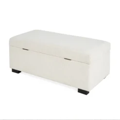 Christopher Knight Home Kalysta Contemporary Rubberwood Upholstered Rectanglar Storage Ottoman -Living Furniture GUEST 3f58205d 04b2 4732 b987 c96cfb10b9bf