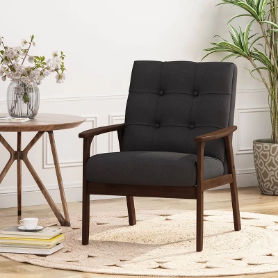 Duluth Mid-Century Armchair Black - Christopher Knight Home 1 Duluth Mid-Century Armchair Black - Christopher Knight Home