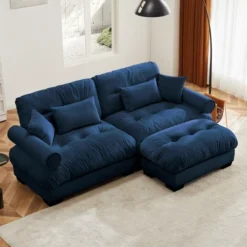 Christopher Knight Home Alger 93.7" Oversized Velvet L-Sectional Sofa With Ottoman -Living Furniture GUEST 3fcce525 5ce2 4726 a6f5 b60656818e89