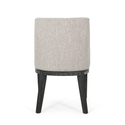 Christopher Knight Home Set Of 2 Camas Upholstered Dining Chairs Light Gray/Weathered Gray 4 Christopher Knight Home Set Of 2 Camas Upholstered Dining Chairs Light Gray/Weathered Gray - Image 4