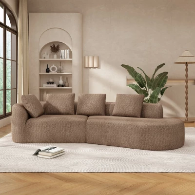 Christopher Knight Home 116" Modern Curved Sectional Sofa With High-Density Sponge And 4 Pillows 10 Christopher Knight Home 116" Modern Curved Sectional Sofa With High-Density Sponge And 4 Pillows - Image 10