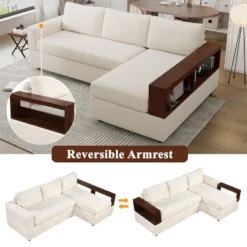 87.4"W Sectional Sofa Couch Set, Upholstered Sofa Chair With Reversible Armrests For Living Room -Christopher Knight Home 15 87.4"W Sectional Sofa Couch Set, Upholstered Sofa Chair With Reversible Armrests For Living Room -Christopher Knight Home -Living Furniture GUEST 411559e9 62c2 458a b0e9 8ad7e674225f