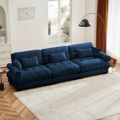 Christopher Knight Home Crane 130" Modern 3 Seater Velvet Sofa With Bolstered Armrests 1 Christopher Knight Home Crane 130" Modern 3 Seater Velvet Sofa With Bolstered Armrests