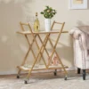 Chaves Handcrafted Modern Glam Marble Bar Cart Gold/White - Christopher Knight Home