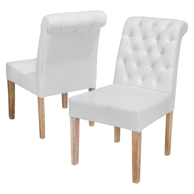 2ct Dinah Roll Top Fabric Dining Chair Set - Christopher Knight Home 4 2ct Dinah Roll Top Fabric Dining Chair Set - Christopher Knight Home - Image 4