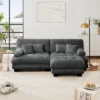Christopher Knight Home Nelson Chenille 94" Sectional Sofa With Upholstered Wide Arm Sofa And Convertible Ottoman
