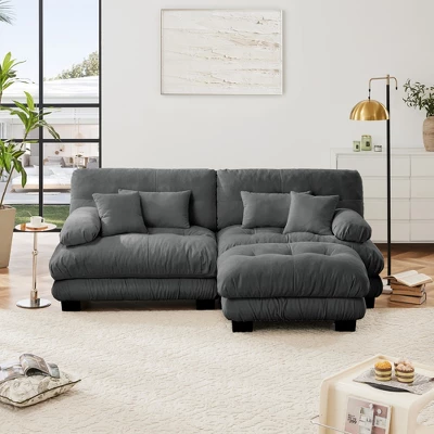 Christopher Knight Home Nelson Chenille 94" Sectional Sofa With Upholstered Wide Arm Sofa And Convertible Ottoman 1 Christopher Knight Home Nelson Chenille 94" Sectional Sofa With Upholstered Wide Arm Sofa And Convertible Ottoman