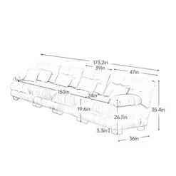 Christopher Knight Home Tony Modular 4-Seater Chenille Upholstery 173.2" Sectional Sofa With Deep Seating -Living Furniture GUEST 451aeebd 45f3 4735 b28b 53dcc176f363