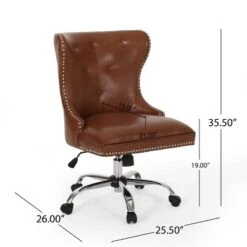 Bedell Contemporary Tufted Swivel Office Chair - Christopher Knight Home -Living Furniture GUEST 45a659d5 f089 4e05 a090 588c65bfa83b
