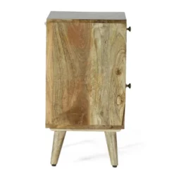 Lytle Boho Handcrafted Mango Wood Nightstand With Storage Natural - Christopher Knight Home -Living Furniture GUEST 46871a23 c391 4d0e a850 6df4b21a744c