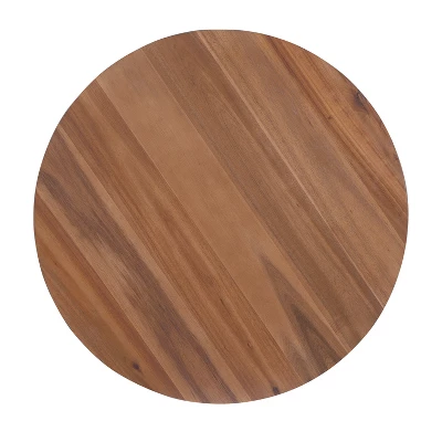 Christopher Knight Home Zanvia 30" Round Acacia Wood Coffee Table With Slatted Base 3 Christopher Knight Home Zanvia 30" Round Acacia Wood Coffee Table With Slatted Base - Image 3