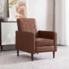 Mervynn Mid-Century Modern Button Tufted Recliner Cognac Brown/Dark Espresso - Christopher Knight Home