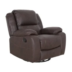 Malic Classic Tufted PU Leather Swivel Recliner - Christopher Knight Home -Living Furniture GUEST 47faddc7 92c1 413f 96a9 8899f3340706