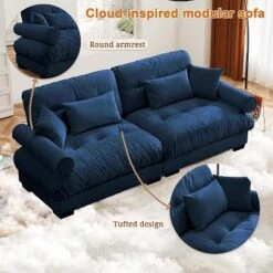 Christopher Knight Home Bernal 93.7" Modern 2 Seat Velvet Round Arm Sofa With Pillows 18 Christopher Knight Home Bernal 93.7" Modern 2 Seat Velvet Round Arm Sofa With Pillows -Living Furniture GUEST 48ae7065 490f 4ec8 a1fb 1da89348eb61