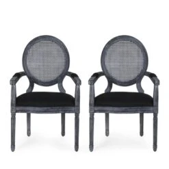 Set Of 2 Judith French Country Wood And Cane Upholstered Dining Chairs - Christopher Knight Home 25 Set Of 2 Judith French Country Wood And Cane Upholstered Dining Chairs - Christopher Knight Home -Living Furniture GUEST 48c03a6b 8928 4c5b 8d47 3c78fb5b5f46