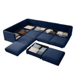 Christopher Knight Home Morley Modern 6-Seats Chenille Upholstered Storage L-Shape Sectional Sofa With Ottoman