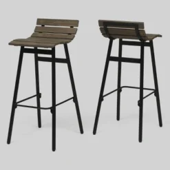 Set Of 2 Pepperwood Wooden Barstool - Christopher Knight Home -Living Furniture GUEST 48df93b9 97a3 4671 945e 9b2917f492f8