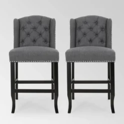Set Of 2 Foxcroft Wingback Counter Height Barstools - Christopher Knight Home -Living Furniture GUEST 496e7b36 5454 4c8d b1e0 0b859546dee7