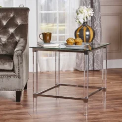 Orianna Square Side Table Clear - Christopher Knight Home