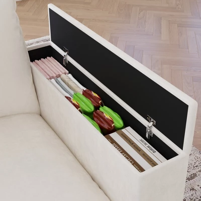 Christopher Knight Home Bruno Convertible Chenille 97'' Corner L-Sectional Sofa With Armrest Storage 6 Christopher Knight Home Bruno Convertible Chenille 97'' Corner L-Sectional Sofa With Armrest Storage - Image 6