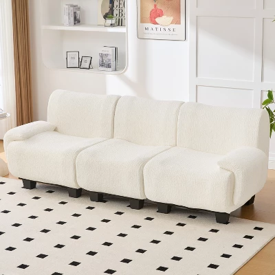 Christopher Knight Home Roxie Modern 3-Seater 94.5" Chenille Upholstered Sofa With Curved Armrests 1 Christopher Knight Home Roxie Modern 3-Seater 94.5" Chenille Upholstered Sofa With Curved Armrests